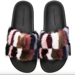 Excellent Rebecca Minkoff Mink Fur Slides
